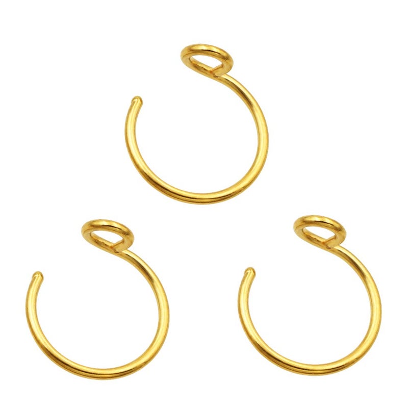FANSING Fakes Nose Ring Halloween Faux Nose Hoop 20 Gauge 8mm Surgical Steel No Piercing Jewelry 18k Gold-plated 3 Pieces - Image 1